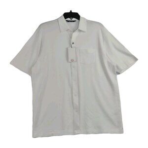 Roundtree Yorke Mens White Button Up Short Sleeve Cotton Shirt Size XXL NWT (58)